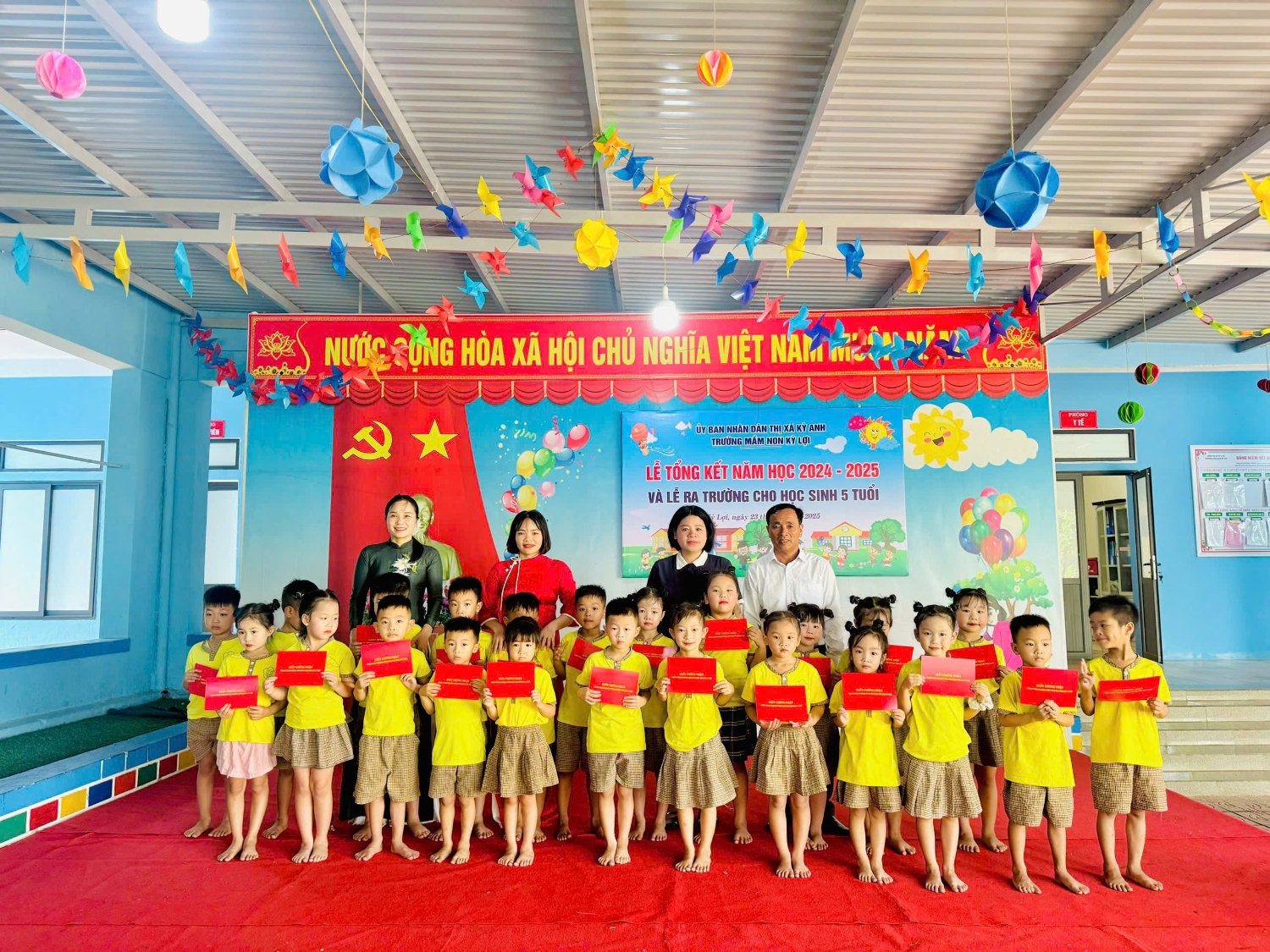 TRƯỜNG MẦM NON KỲ LỢI TỔ CHỨC LỄ TỔNG KẾT NĂM HỌC 2024-2025  VÀ LỄ RA TRƯỜNG CHO HỌC SINH 5 TUỔI