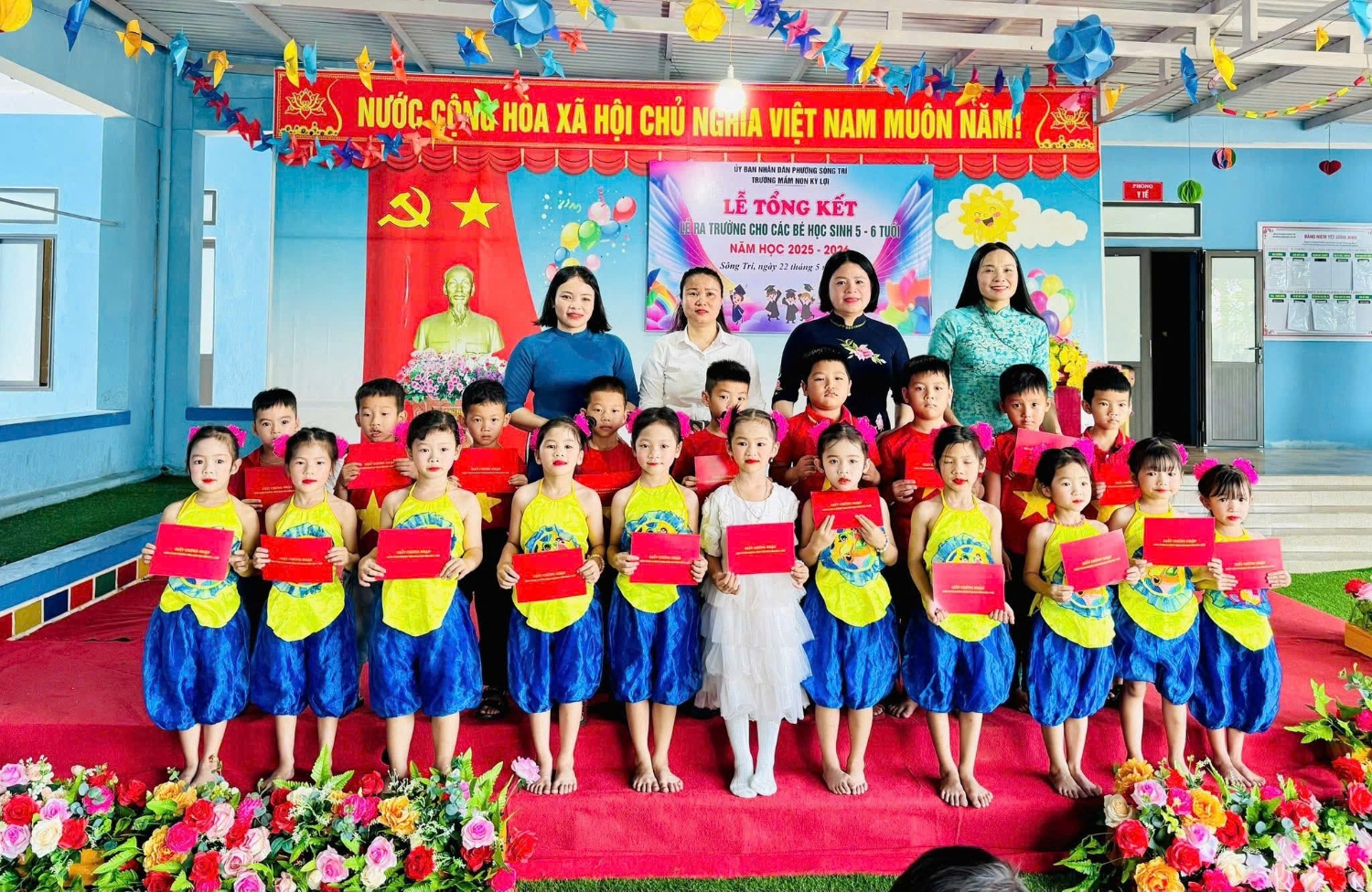 TRƯỜNG MẦM NON KỲ LỢI LONG TRỌNG TỔ CHỨC LỄ TỔNG KẾT, LỄ RA TRƯỜNG CHO TRẺ 5 TUỔI